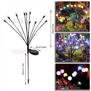 10LED Solar firefly Fairy lights Waterproof Garden Solar led light strip for Christmas decoration Auto on/off Garden Landscape Solar light