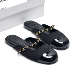 Giày Sục Nữ Quai Ngang Xích Mũi Tròn Merly 1589 size 35-43 Giày Búp Bê Có Quai Ngang Đế Cao Su Chống Trơn