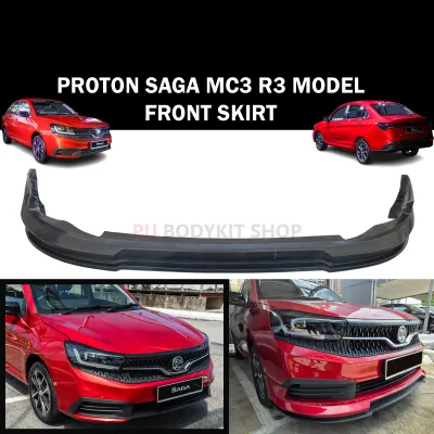 PROTON SAGA MC3 2026 R-3 R3 MODEL FULL SET BODYKIT FRONT SKIRT SIDE SKIRT REAR SKIRT MATERIAL PU GETAH