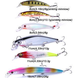 ZEEMIN 10PCS/Lot Minnow 8g 9g 13.3g 26g Fishing Lure Floating HardBait Pesca Tackle Jerkbait Swimbait Sinking Wobbler Artificial Bait