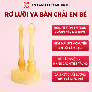 Bộ Set Rơ Lưỡi và Bàn chải đánh răng silicon cho bé từ 0-18 tháng tuổi mềm mại