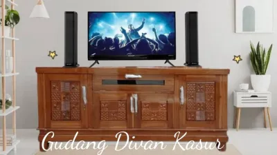 Bufet/Buvet Jati Rata Rak TV Jati Manium Minimalis