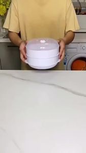 อาหารพร้อมทาน ชามนึ่งอาหาร ที่นึ่ง กล่องนึ่ง ล่องอุ่นอาหารในไมโครเวฟ ทนต่อความร้อน สะดวกต่อการใช้งาน %