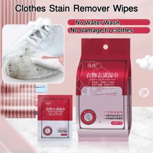 Clothes Stain Remover Wipes  Emergency Portable Cleaning Wipes Emergency Rescue Remover Cleaning   Oil Removal Gentle No-Rinse Formula