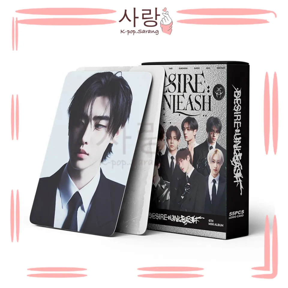 55pcs ENHYPEN《DESIRE UNLEASH》White Grey LOMO Cards Set