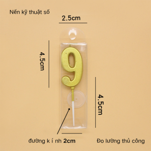 Nến Số Vàng Chữ 0-9 Trang Trí Bánh Kem Sinh Nhật-NIEVE