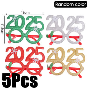 【On Sale】2025 กรอบแว่นตาคริสต์มาสร่าเริงอุปกรณ์ตกแต่งงานเลี้ยงคริสต์มาสแว่นตาบูธถ่ายภาพของขวัญสำหรับเด็ก