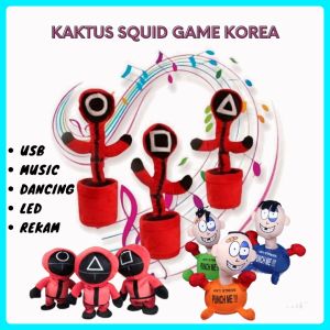 Mainan Boneka KAKTUS SQUID GAME Goyang Menari Bisa Bicara Cactus Toy Boneka Pintar Dacing Squid Game 3 Varian