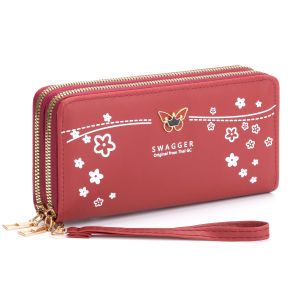 กระเป๋าสตางค์ใบยาว Butterfly จุเงินได้เยอะมาก 2 ซิป (GC-035).