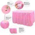 Disposable Table Skirt Waterproof Plastic Table Cover for Birthday Party Wedding Festival Decoration High Quality Table Decoration. 