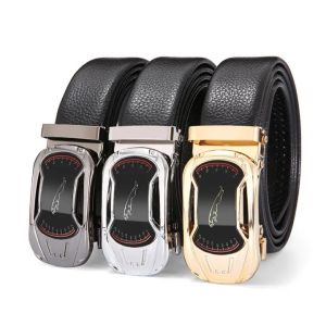 Sabuk Kulit Pria Gesper Otomatis Ikat Pinggang Pria Kulit Asli Trendy