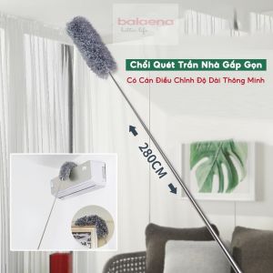 Chổi Lau Trần Nhà Cây Quét Trần Nhà Hình Hoa Hướng Dương Đa Năng Xoay 180 Độ Cán Inox Dài 180cm Phukienprocare