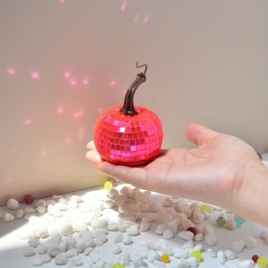 DSFSI Đầy màu sắc Đồ trang trí bí ngô gương Kích thước nhỏ Tinh tế Tượng nhỏ bí ngô Chất lượng cao Bí Ngô Disco Ball Tiệc Halloween