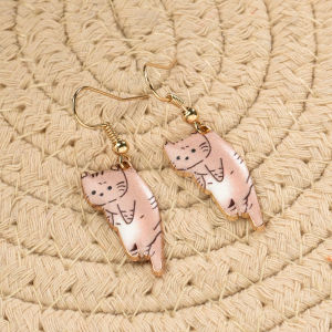 【♡Lovely girls house♡】1คู่อินเทรนด์น่ารักลูกแมวหูตะขอการ์ตูนแมววางต่างหูสำหรับผู้หญิงสาวน่ารักเครื่องประดับของขวัญ