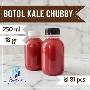 (81 PCS) Botol Kale chubby 250 ml Botol Plastik jus 250 ml Botol gemoi botol minuman plastik