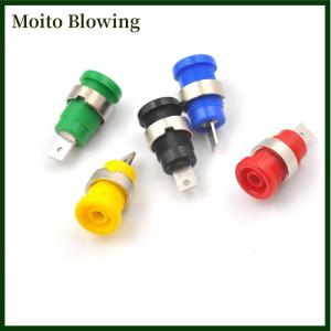 Moito 5Pcs 4mm Banana Plugs Female Jack Socket Plug Wire Connector 5 Colors