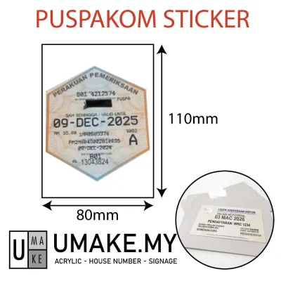 Roadtax Sticker /Transparent Puspakom Sticker / Pelekat Cermin Cukai Jalan / Sticker Cukai Jalan