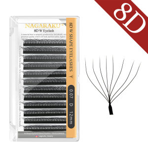 NAGARAKU 3D-8D W Shape  Eyelash Extensions Natural Soft Light Premade Fans Lashes Full Dense