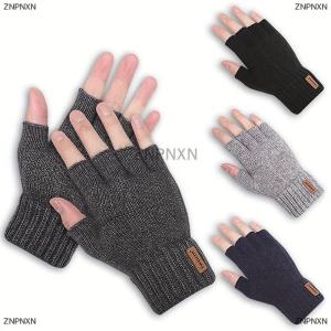 [COD] ZNPNXN Knitted Thick Thermal Half Finger Gloves Women Men Winter Outdoor Driving Fingerless Glove Touchscreen Mittens