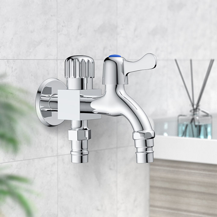 SUS304 Stainless Steel 1 in 2 out Head Two Way Water Washer Tap Faucet ...