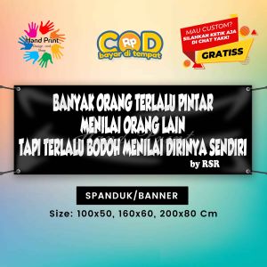 Cetak Spanduk Banner Questes Kata Kata MMT Spanduk Custom 200x80