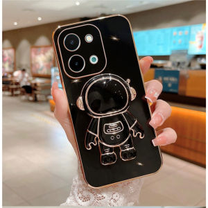 Soft Case Vivo Y29 Y28 4G Silicon Dudukan Lipat Astronot Plating Handphone