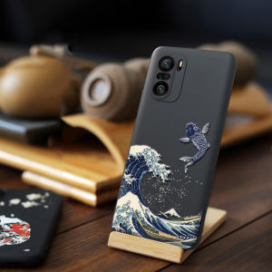 Case For Samsung Galaxy S25 Ultra S25+ S25 3D Relief Frosting Soft Phone Casing Shock Resistant Camera Protection WaveFish S25PLUS"Kanagawa Ukiyoe" koi fish “Van Gogh oil painting” Style