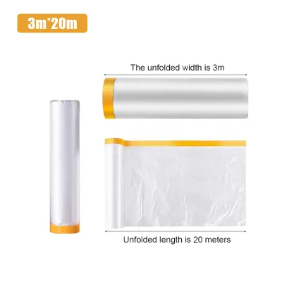4.5m x 20m Furniture Plastic Dust Cover Disposable Paintproof Furniture Protectors Household Bed Sofa Renovation Drop Sheet Dustproof Cover Plastic Film