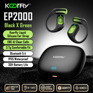 [Penjual Tempatan] Koorfly Open Ear Earphone EP2000 Tws Earbuds OWS Bluetooth 5.4 Wireless Earphones With ENC IPX5 Waterproof 7Hrs Playtimes Audio Mic
