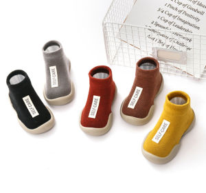 C1093 รองเท้าเด็ก รองเท้าหัดเดิน พื้นยางกันลื่น (แบบยาว สีสดใส 5 สี)