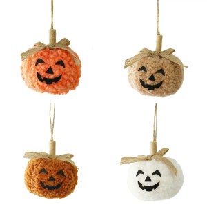 Halloween Pumpkin Hanging Pendant Flocking Fabric Perfect For Residence Garden Celebration Decoration