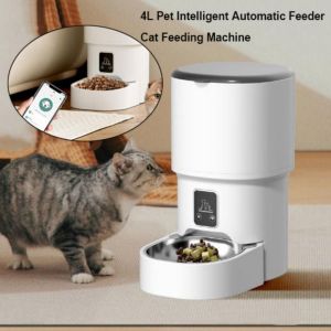 HEALMEYOU WiFi Pet Intelligent Automatic Feeder White 4L Cat and Dog Food Feeding Machine High Quality 2 Styles Mobile Phone Remote
