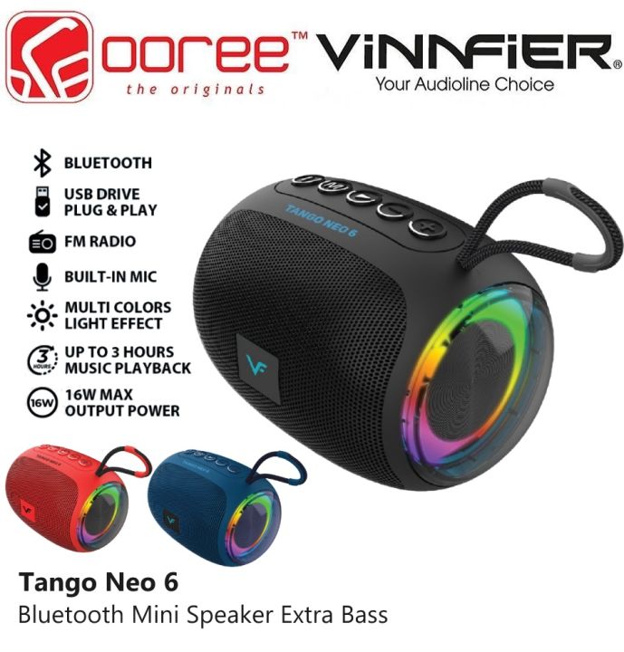 VINNFIER TANGO NEO 6 BLUETOOTH MINI SPEAKER EXTRA BASS BUILT IN