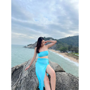 เซ็ทบิกินี่3ชิ้นงานเซ็ทได้รับไปเลยทั้ง3ชิ้น เป็นเนื้อผ้ายืดใส่สบายมากกมีฟองน้ำในตัวน้าค้าบ