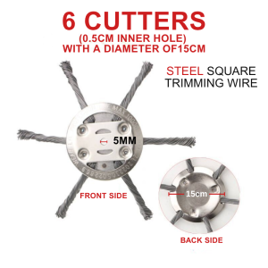 3/6 Steel Wire Grass Trimmer Head Lawn Mower Garden Tool Transformed into Veggie Chopper Blade Holder Perfect for Chicken Duck Goose Feeding Removal Weeding Plate Swing Blade Universal