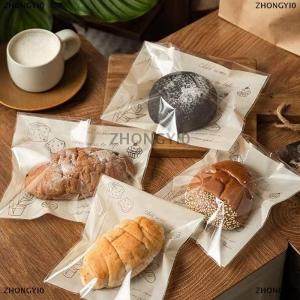 [COD] ZHONGYI0 50pcs tự dính con dấu túi nhựa cho bánh bao bì Croissant bên handmade Biscuit cookies bánh mì và bánh đóng gói