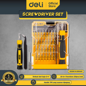 Deli Screwdriver Set/Set Obeng 33 Pcs Chrome vanadium steel Comfortable Handle EDL1033D/Alat Perkakas