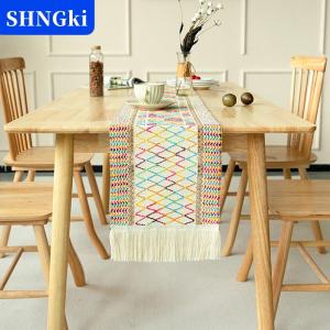 SHNGki Đơn giản và ánh sáng sang trọng bảng Runner bông đay nối Bohemian phong cách bảng RUNNERS với tua ăn nhà Bảng trang trí