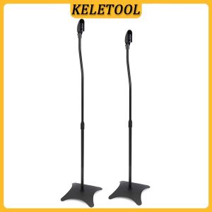 Height Adjustable Universal Speaker Floor Stand Satellite Speaker Stand Pair Surround Sound Speaker Stand Rear Speaker Stand Height Adjustable Up to 10lbs Extends Up to 44inch