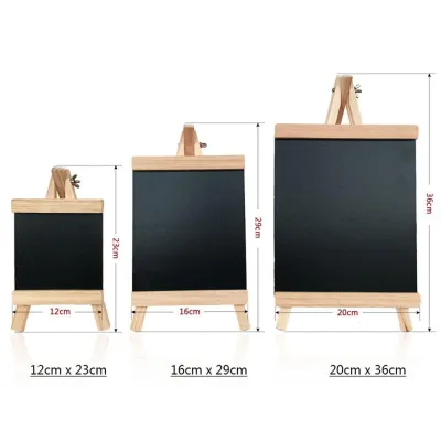 {SG} S/M/L Black Board & Wooden Stand Writing Board for Kid Drawing Chalkboard Message Menu Blackboard Desktop Artboard