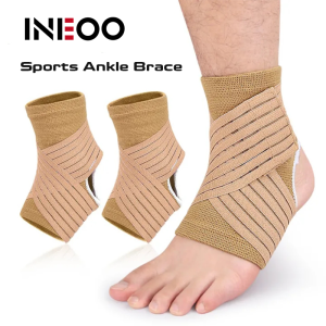 INEOO 1Pair Ankle Support Sports Anti Sprain Ankle Supporter Brace Strap Adjustable Ankle Brace Compression Sleeve Comfortable Ankle Protection Wrap Foot Protector for Plantar Fasciitis Achilles Tendonitis Recovery