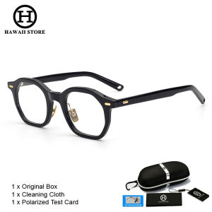 Hawaii Fashion Blue Light Acetate Leisure Glasses Frame Men Vintage Round Prescription Eyewear Myopia Optical Eyeglass Frames