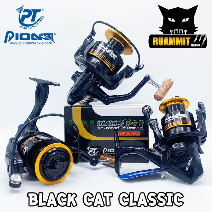 รอกสปินนิ่ง PIONEER BLACK CAT CLASSIC BC-2000/4000/6000 (สีดำทอง)