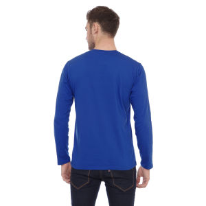 Kaos Polos Pria Oneck Lengan Panjang Bahan Katun Combed 30s Warna Biru Benhur
