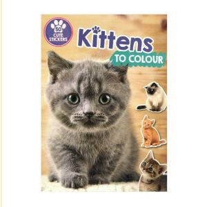 Kittens & Cats Colouring Book with Kitty Stickers for Kids to Color
