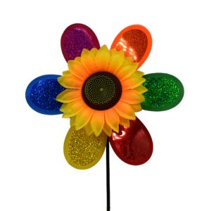 MILDPETAL PVC Sunflower Windmill Multistyles Diameter 28/30cm Stake Standing Lawn Flower Pinwheel High Quality Garden Yard Wind Spinner Outdoor Party Picnic Decor