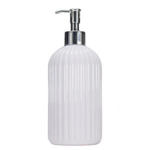 500ml Refillable Soap Dispenser Bamboos Pump Striped Bathroom Organizers Shampoo Conditioner Lotion & Body Wash