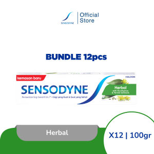 Sensodyne Toothpaste Pasta Gigi Sensitif Sensasi Kesegaran Herbal 12x100gr [12 PCS]
