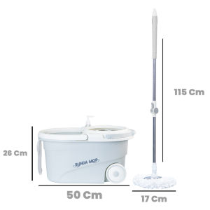 Asta Set Spin Mop Pel Lantai Putar Stainless Steel + Ember Membilas & Mencuci Lengkap Kain Refill