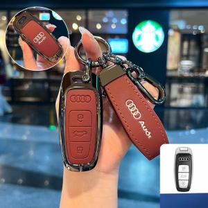 Zinc Alloy Key Case Keychain For Audi A1 A3 A4 A5 A6 A7 A8 Quattro Q3 Q5 Q7 S4 S5 S6 S7 S8 TT 2009-2015 Key Holder Key Fob Key Holder Protector Shell